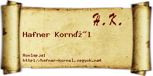 Hafner Kornél névjegykártya