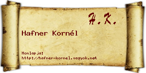 Hafner Kornél névjegykártya